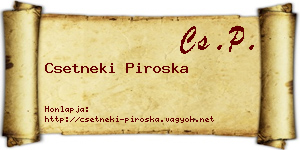 Csetneki Piroska névjegykártya