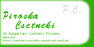 piroska csetneki business card